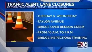012924 Traffic alert: lane closures