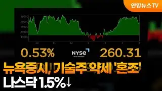 뉴욕증시, 기술주 약세 