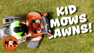 10-year-old lawn mowing legend!