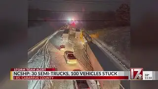 100 vehicles stuck on I-85 in North Carolina