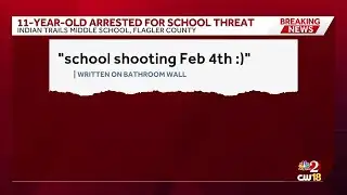 11-year-old arrested for written threat made at Flagler County middle school