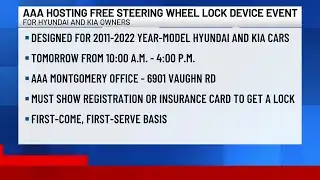 12 Talk: AAA to host free steering device wheel lock device event Thursday