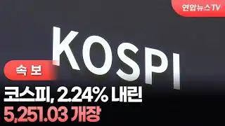 [속보] 코스피, 2.24% 내린 5,251.03 개장 / 연합뉴스TV (YonhapnewsTV)