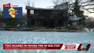2 hospitalized after fire causes partial home collapse in northern Kentucky