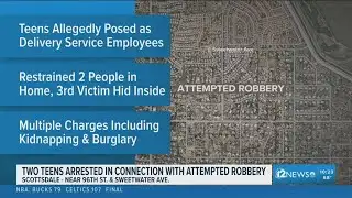 2 juveniles arrested after allegedly posing as delivery service employees, forcing way into home