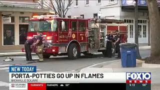 2 portable toilets catch fire in downtown Mobile