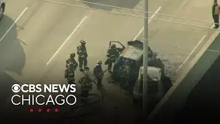 2 vehicles catch fire on Tri-State Tollway at Mile Long Bridge