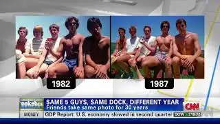 2012 CNN 5 men reunite every five years to recreate a pose from 1982