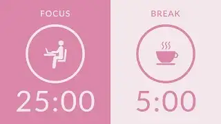 25/5 Pomodoro Timer with Pink Noise 🎧 2-Hour Study with Me for Deep Focus & ADHD ✨