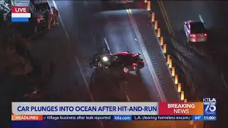 3-car crash sends vehicle into ocean
