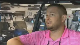 3 stolen golf carts found after driver flips one at gas station