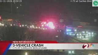 3-vehicle crash on I-75 at Carillon Boulevard