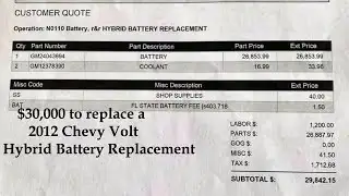 $30,000 Chevy Volt Hybrid Battery Replacement Cost - MORE INFORMATION and My Opinion