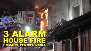 3rd Alarm House Fire with Dispatch (Emmaus, Pennsylvania)