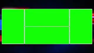 4-Box News Screen Layout | Anchor, Dual Stacked Visuals & Reporter frame | Green Screen Chroma Key