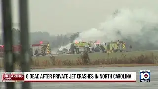 6 dead after private jet crashes in North Carolina