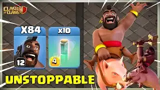 84 Mass Hogs + Invisible Spell = UNSTOPPABLE | Clash of Clans