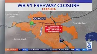 91 Freeway project forces another weekend closure in Corona