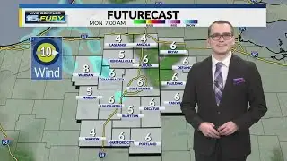 A cold and mostly cloudy Monday