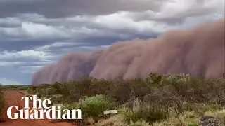 A dust storm rolls through the Tanami desert in the Northern Territory