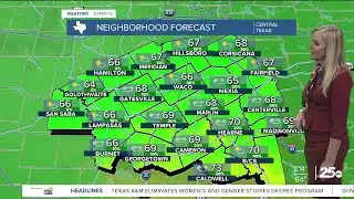 A Few Light Scattered Showers Possible, Temperatures Remain Mild Today
