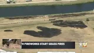 A look at the aftermath of grass fires sparked by fireworks