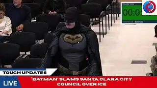 A man dressed as Batman lashed out at Santa Clara’s city council for cooperating with ICE Agents.
