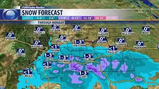 A spring storm brings rain and snow to a few areas