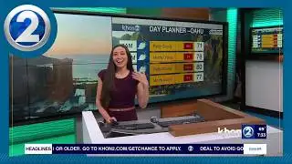 A weak front will bring in brief showers for today through tomorrow morning