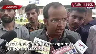 ABVP activists protest against JU administration