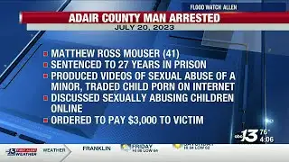 Adair County man sentenced for child porn offenses