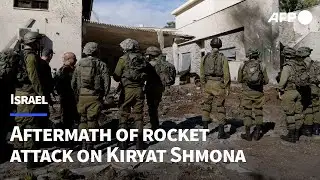 Aftermath of rocket attack on Israel