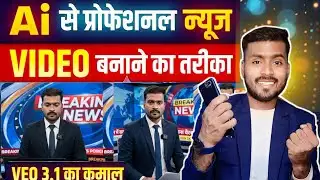 AI Google Veo 3.1 से प्रोफेशनल न्यूज वीडियो बनाना सीखो | Full Tutorial हिंदी में | News Anchor Video