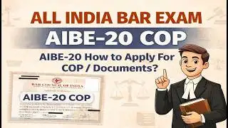 AIBE-20 COP How to apply For COP / Documents? |ALL INDIA BAR EXAM|#aibe20cop #aibe21