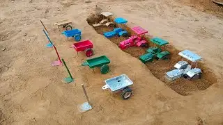All our mini tractors left the trolley and got stuck in a mud pit#261