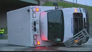 Ambulance crashes on I-70