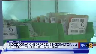 American Red Cross seeking emergency donations after blood supply drops 25%