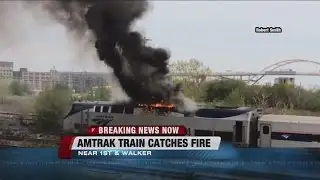 Amtrak train catches fire near downtown Milwaukee