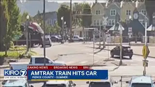 Amtrak train hits car in Sumner