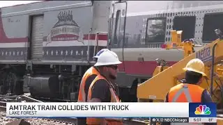 Amtrak train hits truck in suburban Lake Forest