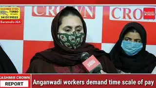 Anganwadi workers demand time scale of pay