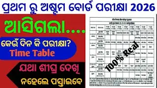 Annual exam time table 2026 / class 1 exam 2026 / class 8 annual exam 2026 #prakasheducationodisha