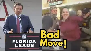 Anti-ICE Agitator Arrested After Punching Florida Trooper | DeSantis Reacts
