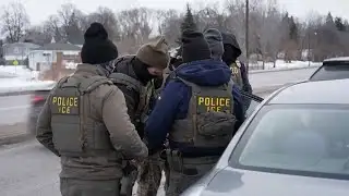 Anti-ICE protest breaks up as Trump defends enforcement