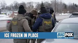 Anti-ICE protest breaks up as Trump defends enforcement