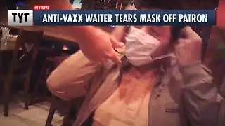 Anti-Vaxx Waiter TEARS Mask Off Patron