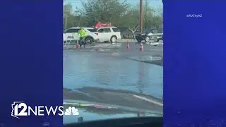 Apache Junction intersection shut down after contractor hits water line