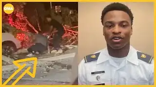 Army cadet pulls man from car before it bursts into flames