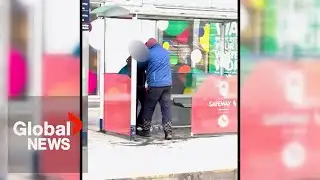 Arrest made after violent attack on woman at Calgary train station caught on camera