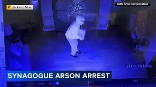 Arson suspect shown setting fire to synagogue in Mississippi
